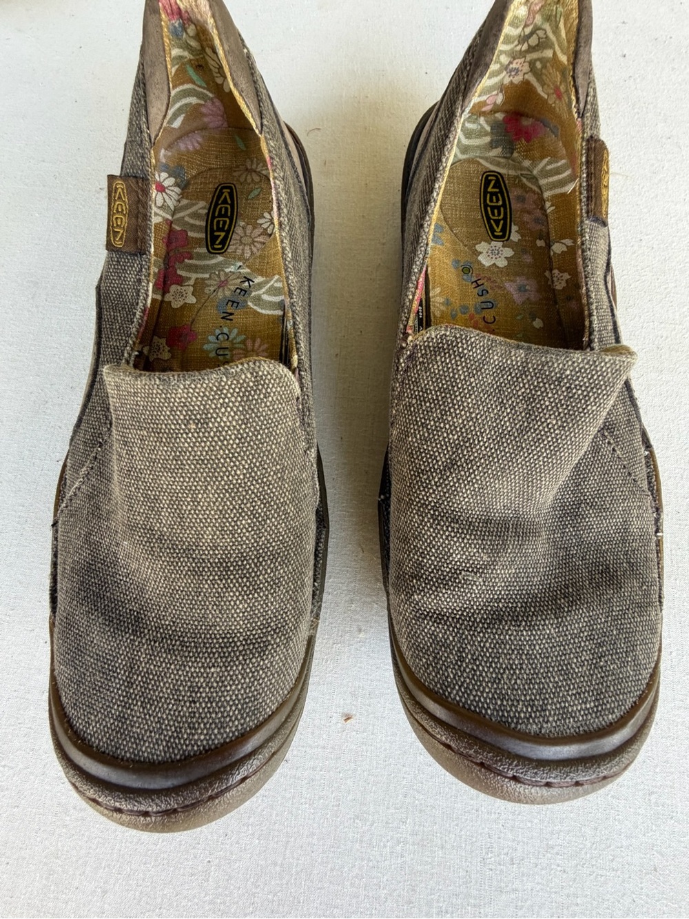 KEEN Women’s Slip-On Canvas Loafers in Brown